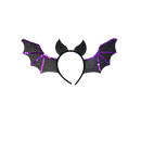Halloween Headband Purple Trim Bat Wings - Kids Size