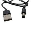 USB to DC Jack - 5.5 x 2.1 - Black