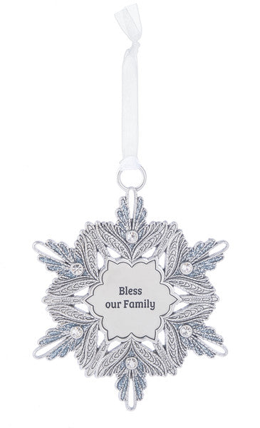 Gem Snowflake Ornament - Bless Our Family - The Country Christmas Loft