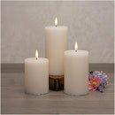 FlameWick Ivory Wax Pillar Candle Set - Home & Living >> Candles >> Battery Operated - by Everlasting Glow - view 2