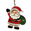 Rustic Wooden Ornament - Santa with a Bag of Toys