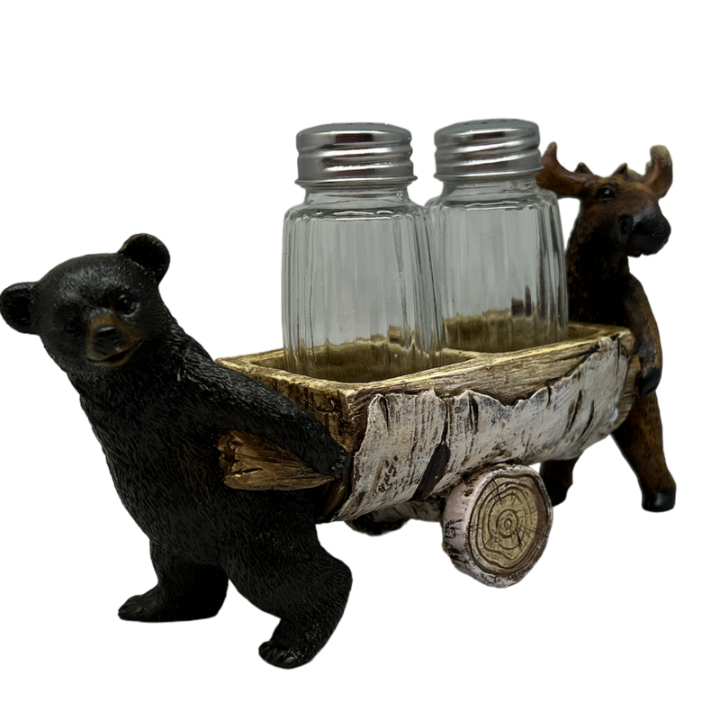 Bear And Moose Salt and Pepper Shaker Holder