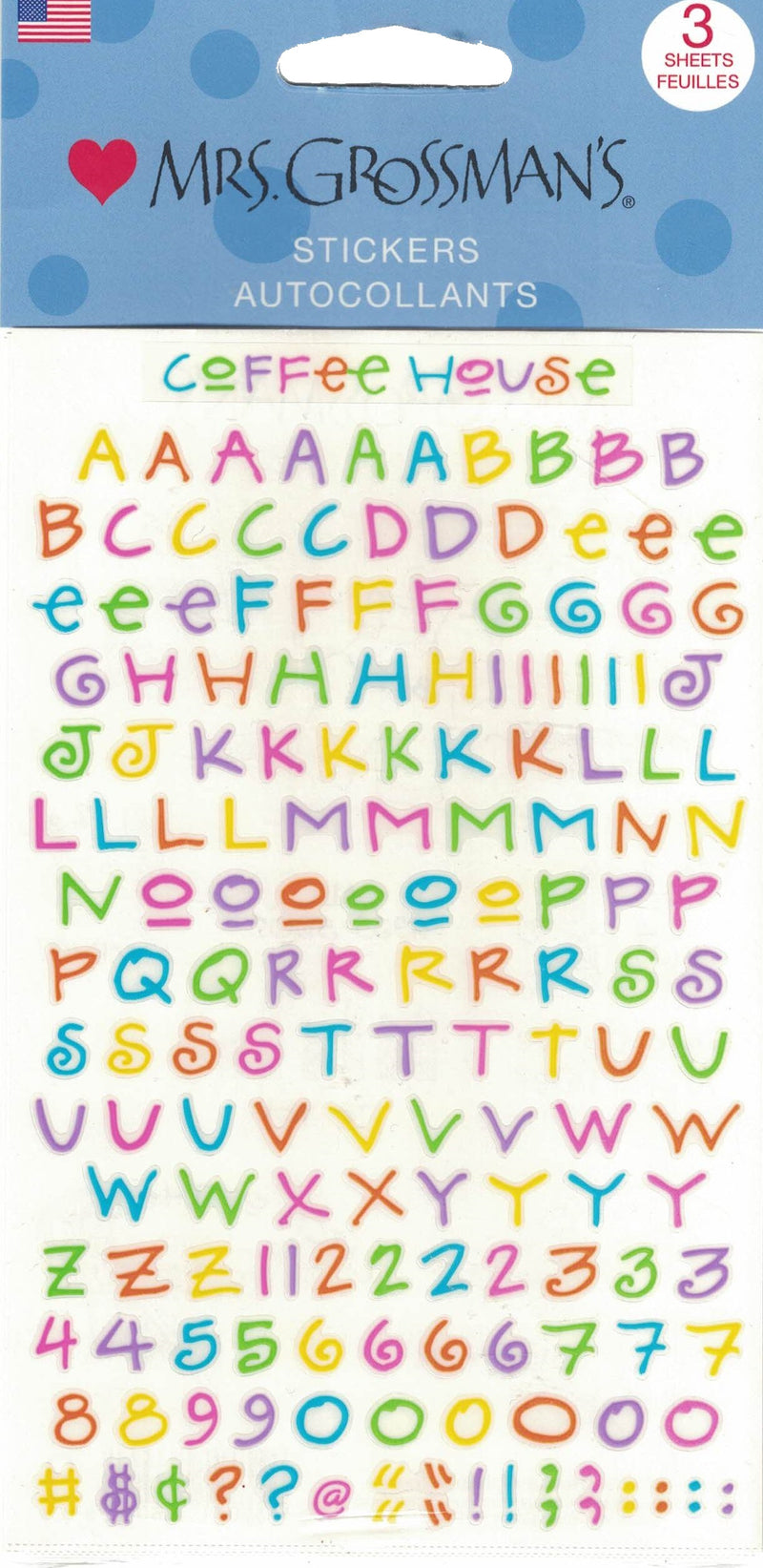Multi Color Coffee House Alphabet Stickers - The Country Christmas Loft