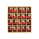 Set of 20 Mini Glass Ornaments -Red - Shiny, Matte, Glitter