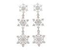Twinkling Silver Snowflake Drop Earrings