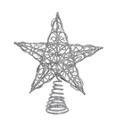 Un-Lit Miniature Silver Metal Star Treetop - Christmas >> Tree Toppers - by Kurt Adler