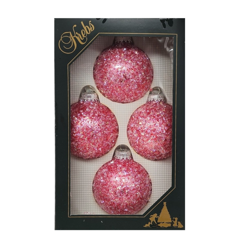 Krebs Value Glass Ball 4 pack - Sugar Ice on Pink