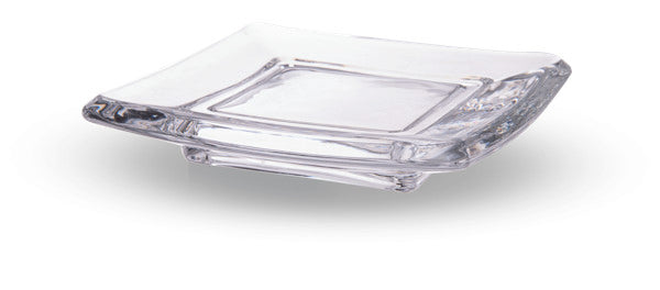 Square Glass Pillar Plate - 4.75"