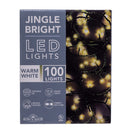 Jingle Bright 100 LED Light Set - Warm White - Green Wire - Christmas >> Lighting - by Kurt Adler