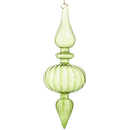 10" Green Transparent Spire Finial Ornament