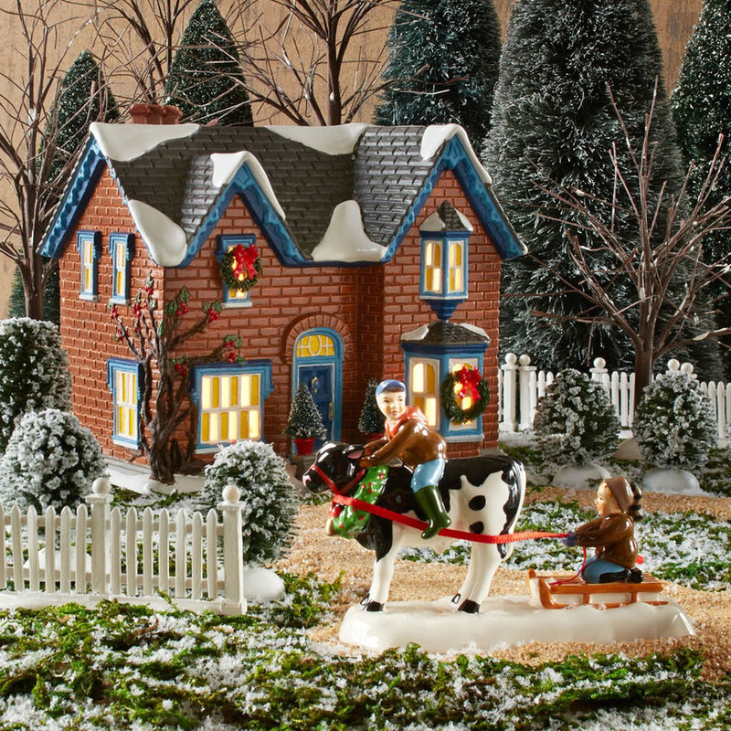 Snow Village Gothic Revival Farm Light House, 6.7 inch - The Country Christmas Loft
