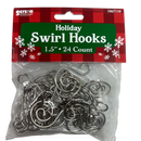 Silver Swirl Ornament Hooks