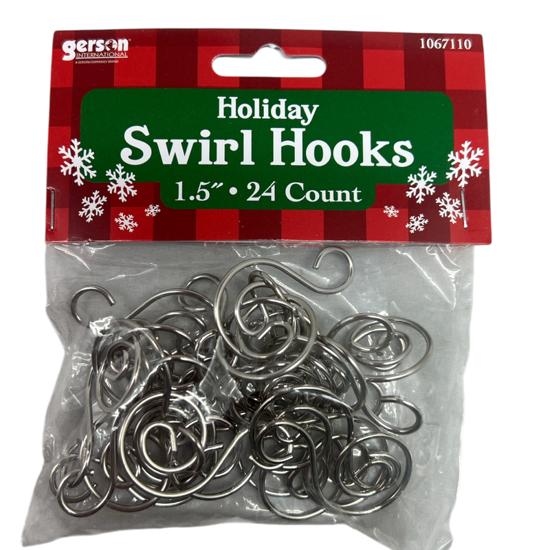 Silver Swirl Ornament Hooks