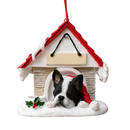 Ceramic Doghouse Ornament - Boston Terrier - Animals - by E&S Pets