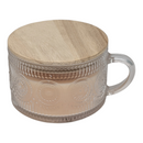 Glass Mug Candle with Wooden Lid - Sugar Cookie