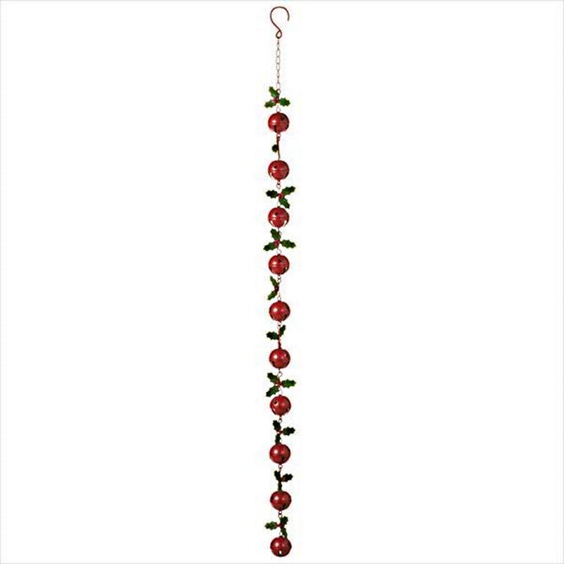 Red Bell Garland with Holly - The Country Christmas Loft