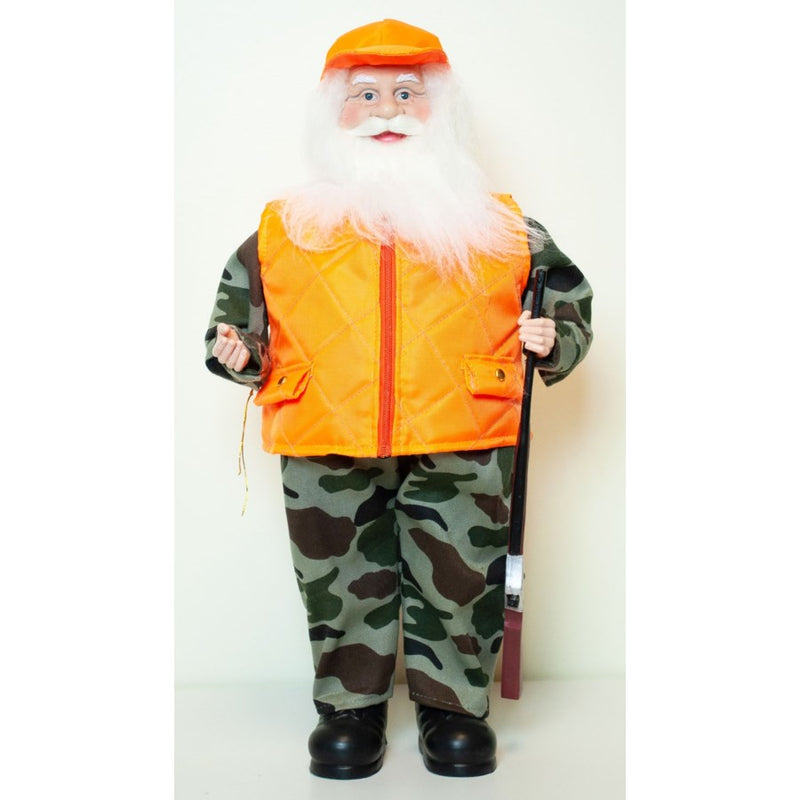 18 Inch Orange Vest Hunting Santa - The Country Christmas Loft