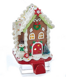 Battery-Operated Gingerbread Candy House Lighted Stocking Hangers -