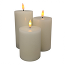 FlameWick Ivory Wax Pillar Candle Set - Home & Living >> Candles >> Battery Operated - by Everlasting Glow