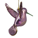 Gold Etched Glass Hummingbird Ornament - Purple with Green Beak - Egyptian Glass - by Egyptian Museum - view 2