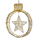 Celestial Radiance: A Golden Star Ornament Aglow - 20 inch