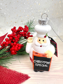 Santa Chef with Chalkboard Glass Ornament - 4 Inch - Christmas >> Ornaments >> Santa Claus - by Christmas By Krebs - view 2