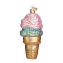 Double Dip Ice Cream  Glass Ornament