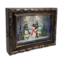 Lighted Spinning Water Globe Frame Snowman Holiday