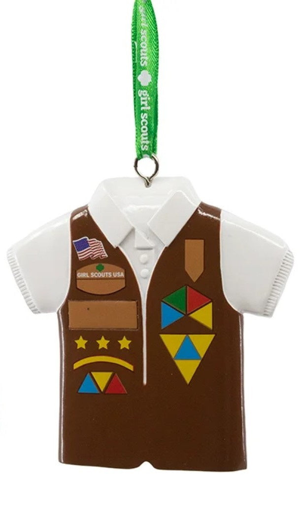 Girl Scouts Of The USA Vest Ornament -  Green - The Country Christmas Loft