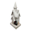 Lighted White Wood Church- 15.5 Inch