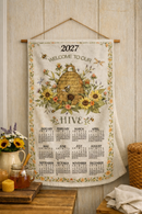 2027 Linen Calendar Towel - Bee Floral - Calendars - by Kay Dee Design - view 2