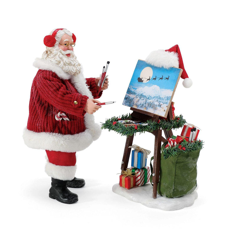 Plein Air Artist Santa Claus Figure