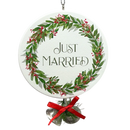 Just Married  With Wedding Bells Ornament