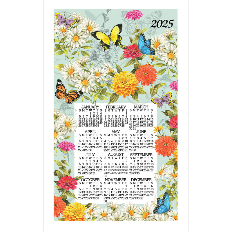 2025 Linen Calendar Towel - Butterfly Garden