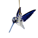 Feeding Hummingbird - Blue/Blue/Blue - Egyptian Glass Ornament