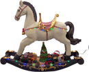 Musical Rocking Horse Village Scene - 23" tall