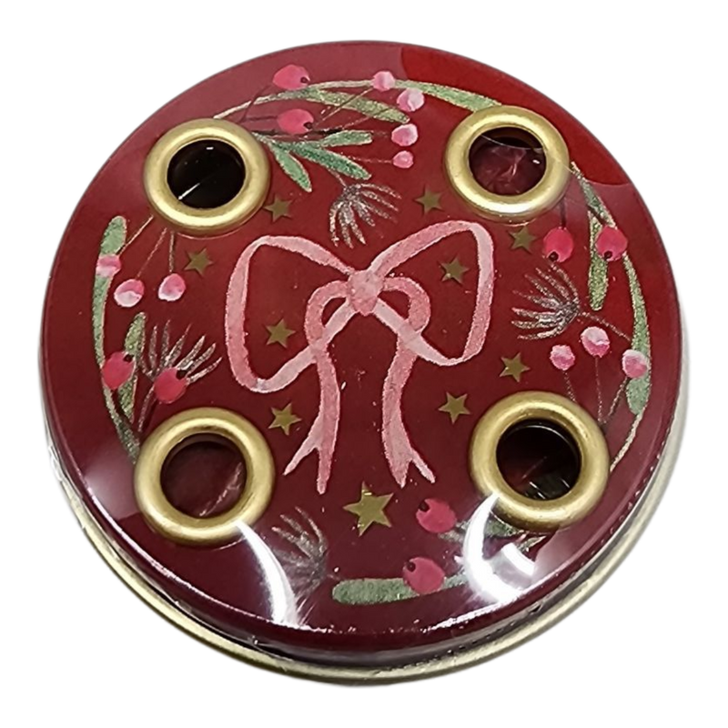 Mini Advent Tin with Candles - Beautiful Bow Wreath