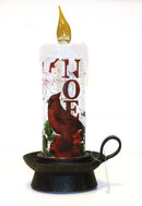 Spinning Lighted Holiday Candle Waterglobe - - The Country Christmas Loft