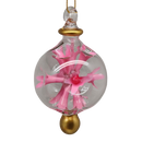 Glass Blown Pierced Ball Ornament - Pink