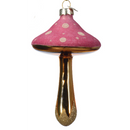 Gold Stem Glass Mushroom Ornament -