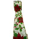 Poinsettia Wire-Edged Christmas Ribbon