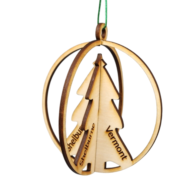 3D Tree - Shelburne Vermont - Laser Cut Ornament