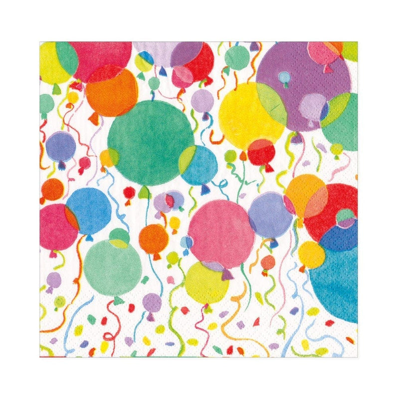 Balloons And Confetti White - Lunch Napkin