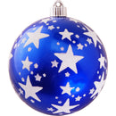 6" (150mm) Decorated Commercial Shatterproof Ball Ornament - Azure Blue With Stars - Christmas >> Ornaments >> Shatterproof -