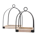Metal and Mango Wood Lantern Set – Set of Two - Home & Living >> Furnishings >> Coat Racks, Hooks, & Shelving - by Gerson