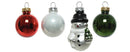 Tube of 9 Glass Ornaments - 30mm - Snowman