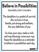 Believe in Possibilities - Dandelion Charm - Gift Shoppe >> Jewelry >> Charms and Worry Stones - by Ganz - view 3