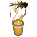 Starry Sky Rotating Candle Holder - Gold with Cherub Dangles
