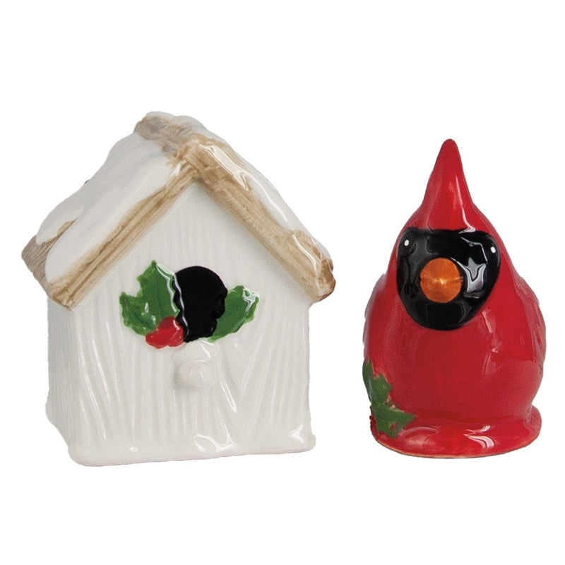 Cardinal Birdhouse Salt and Pepper Shaker