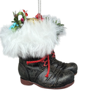 Filled Boots With Joy Ornament  - Black